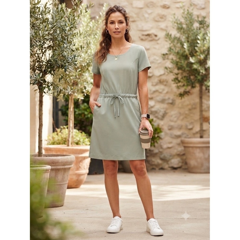 32 Degree Cool Lightweight Gray Casual Pocket Athleisure Dress Large Woman's